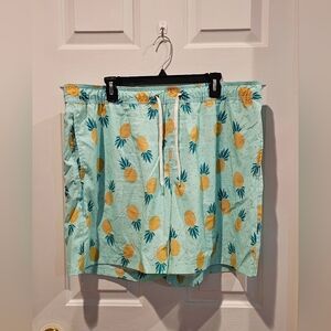 Mens Size XL ~ Member's Mark Resort swim trunk with a pineapple print. 